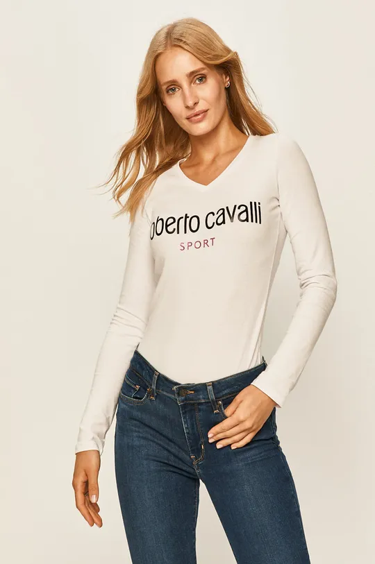 biela Roberto Cavalli Sport - Tričko s dlhým rukávom Dámsky