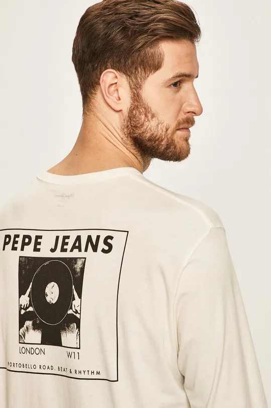 biela Pepe Jeans - Pánske tričko s dlhým rukávom Bollin Pánsky