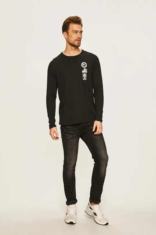 Pepe Jeans - Pánske tričko s dlhým rukávom Bollin čierna