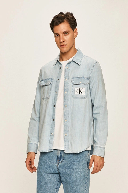 niebieski Calvin Klein Jeans - Koszula jeansowa J30J314655 Męski