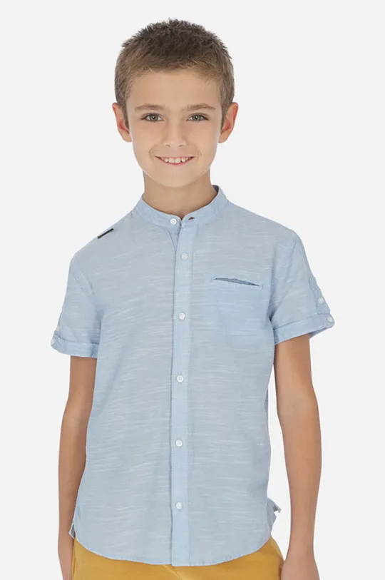 голубой Mayoral - Детская рубашка 128-172 см. Для мальчиков