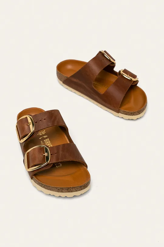 smeđa Birkenstock - Kožne natikače Arizona Big Buckle