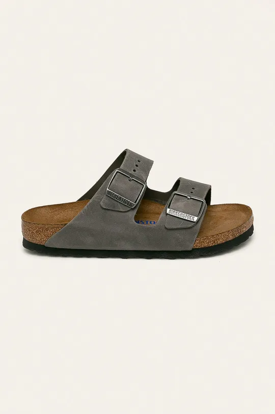 сірий Birkenstock - Шкіряні шльопанці Arizona FL SFB Жіночий