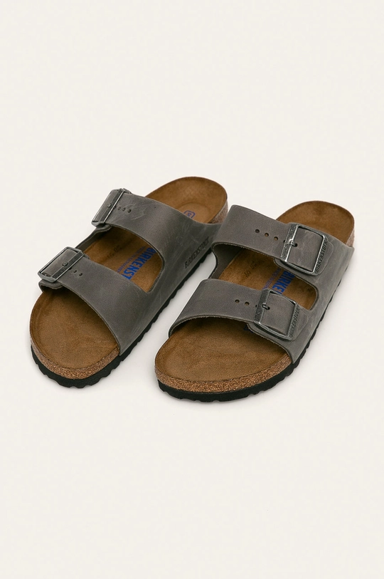 Birkenstock - Kožené šľapky Arizona FL SFB sivá