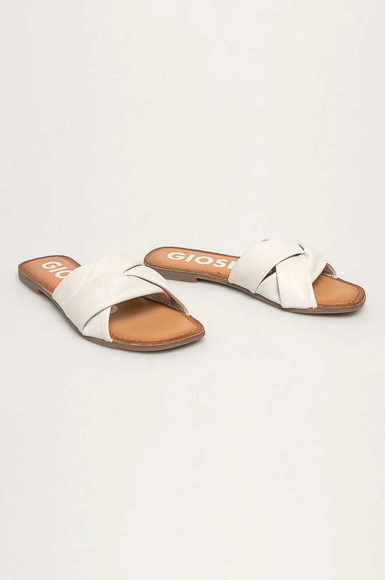 Gioseppo - Slapi de piele 59861 alb SS20