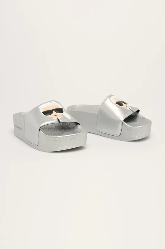 Karl Lagerfeld - Klapki KL80805 srebrny