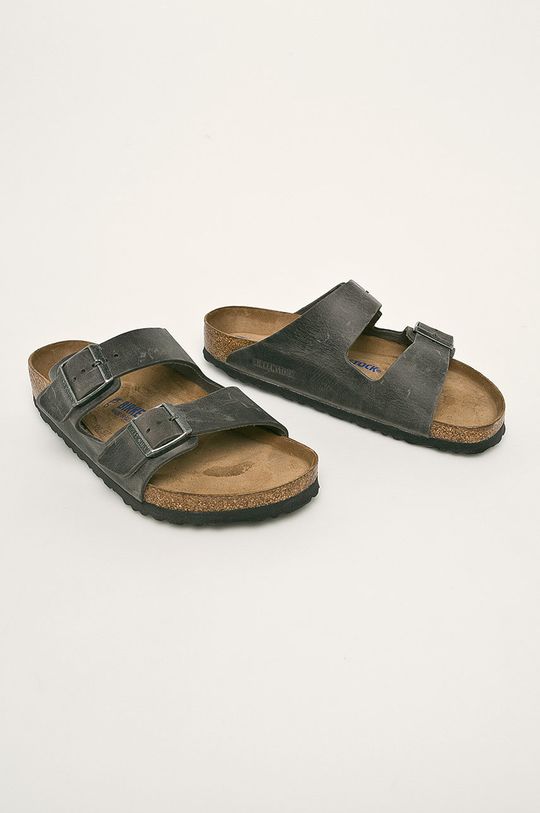 Birkenstock - Kožené pantofle Arizona šedá