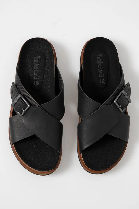 Timberland leather sliders Uppers: Natural leather Inside: Natural leather Outsole: Synthetic material