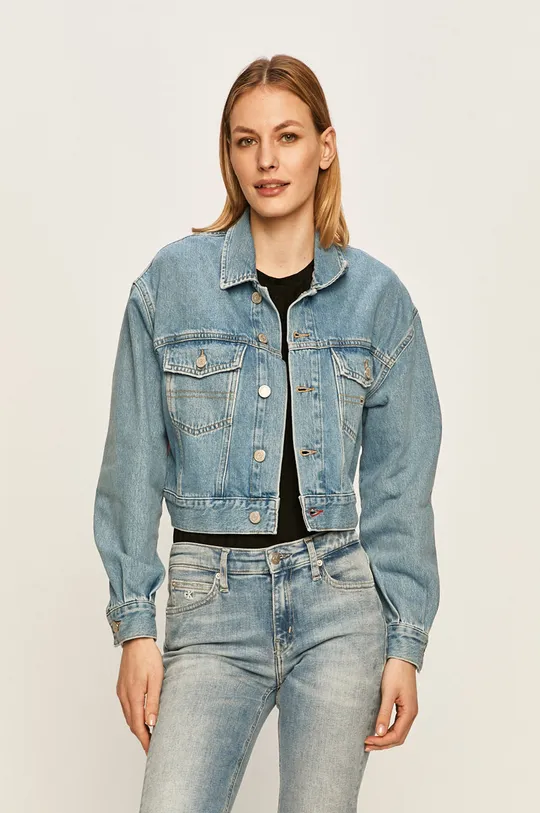 Tommy Jeans - Rifľová bunda  100% Bavlna