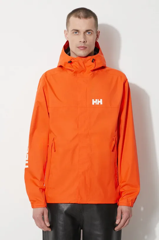 orange Helly Hansen rain jacket Men’s