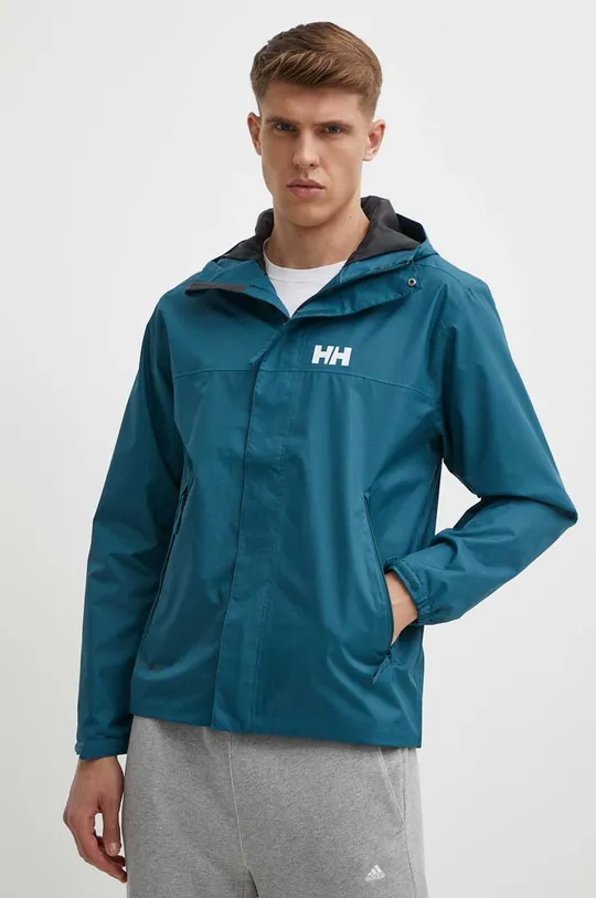 turquoise Helly Hansen rain jacket Men’s