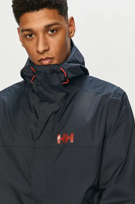 navy Helly Hansen rain jacket