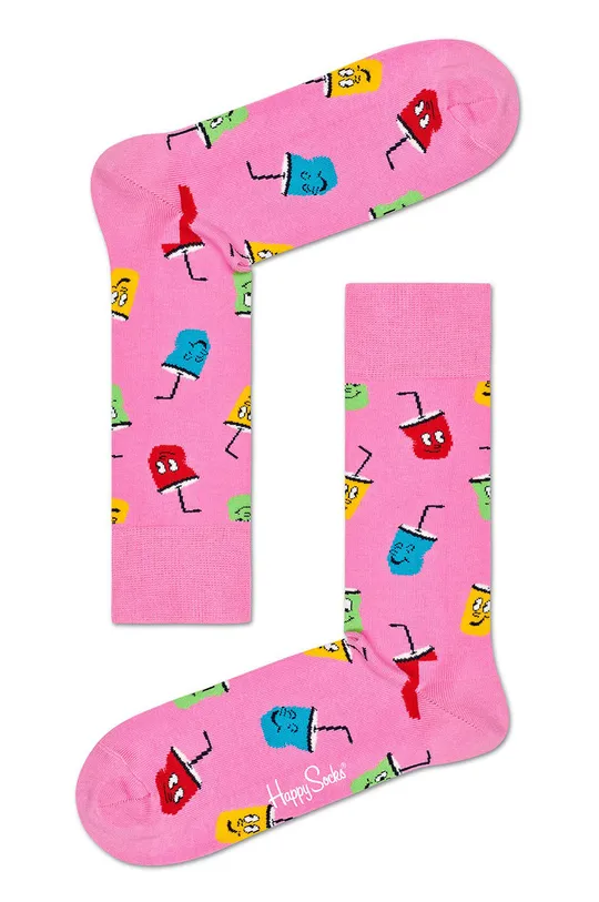 ružová Happy Socks - Ponožky Soda Sock Pánsky