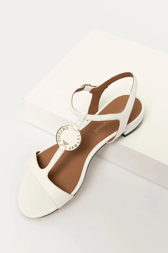 білий Emporio Armani - Шкіряні сандалі