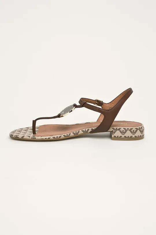 hnedá Emporio Armani - Kožené sandále