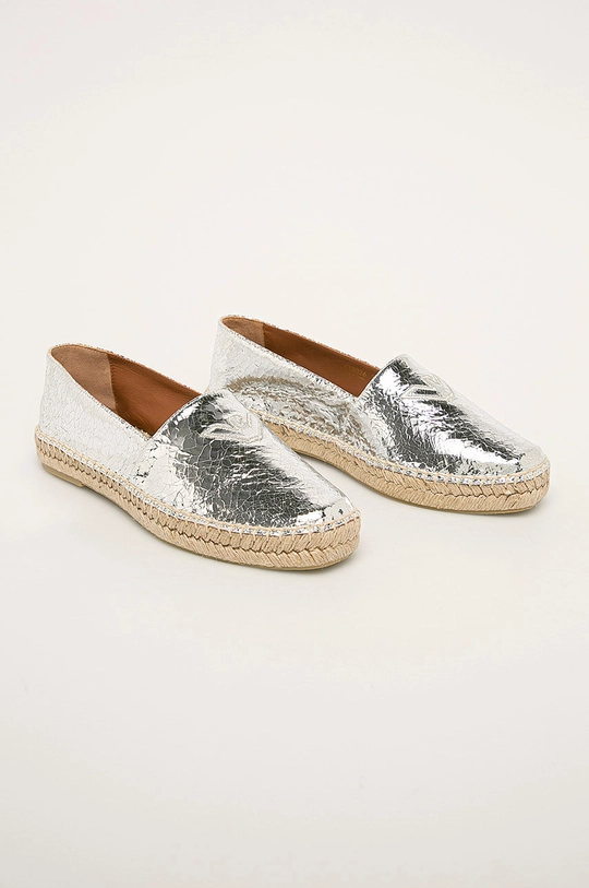 Emporio Armani - Bőr espadrilles ezüst