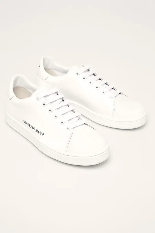 Emporio Armani - Шкіряні черевики білий