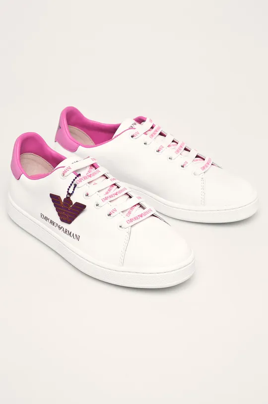 Emporio Armani - Kožená obuv biela