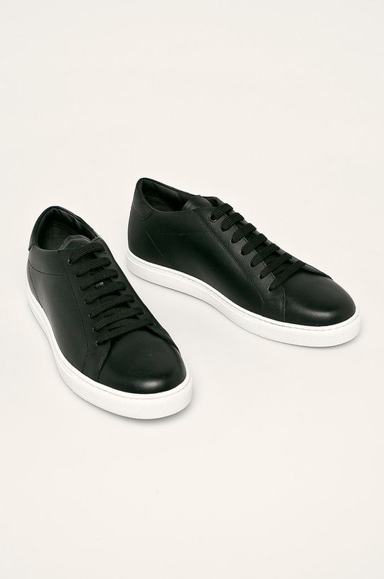 Emporio Armani - Kožené boty černá