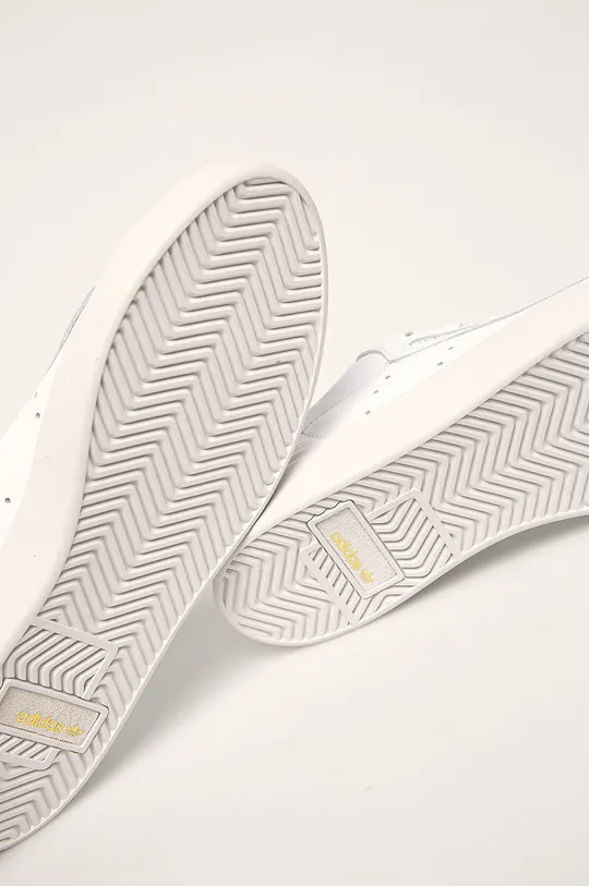 white adidas Originals leather shoes Sleek