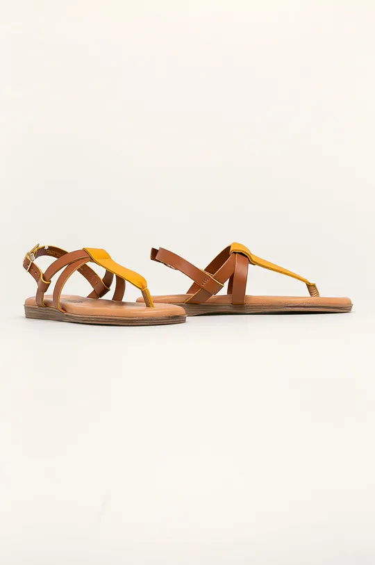 Marco Tozzi - Kožené sandále žltá