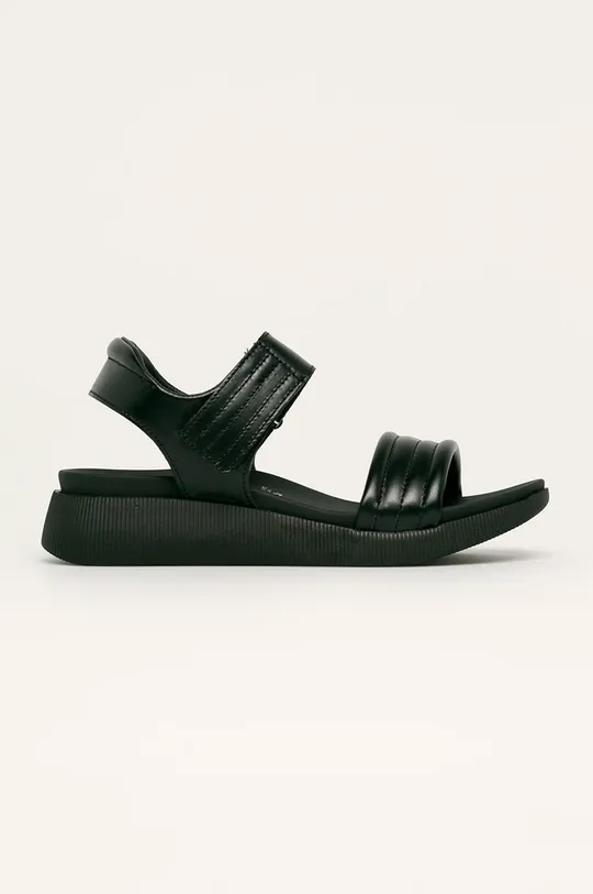 čierna Marco Tozzi - Kožené sandále Dámsky