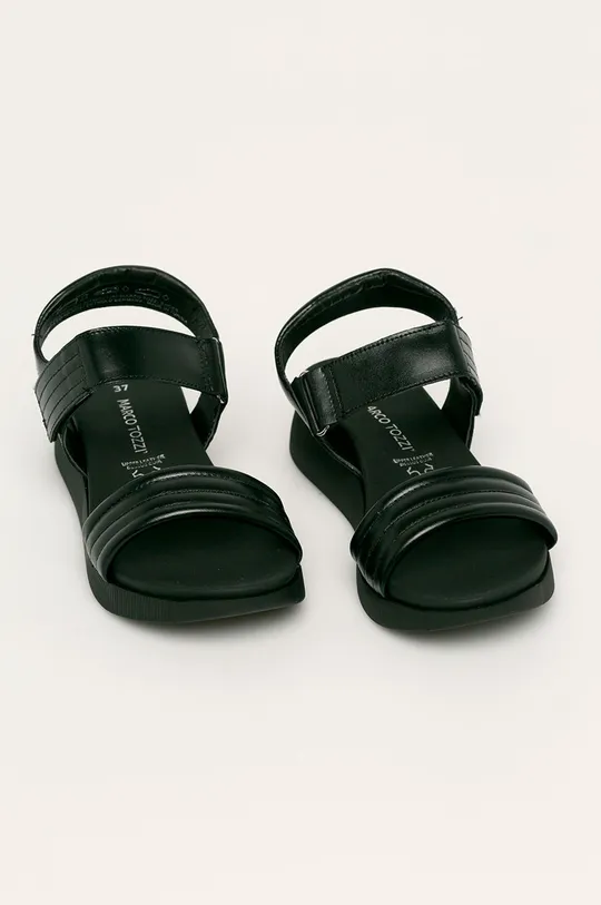 Marco Tozzi - Kožené sandále čierna