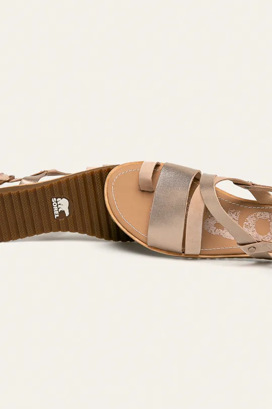 zlatá Sorel - Kožené sandále Ella Criss Cross