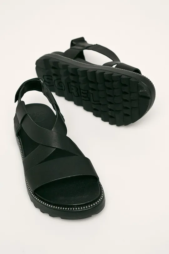 čierna Sorel - Kožené sandále Roaming