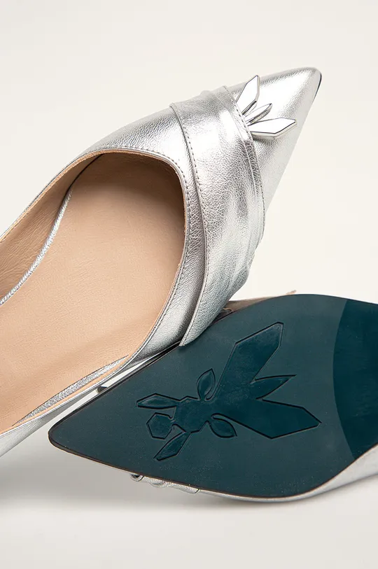 ezüst Patrizia Pepe - Bőr balerina cipő