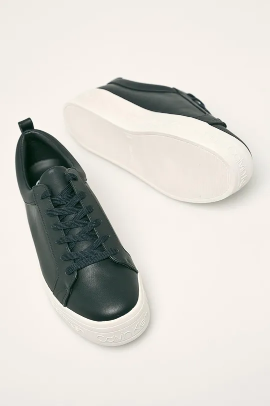 sötétkék Calvin Klein - Bőr cipő