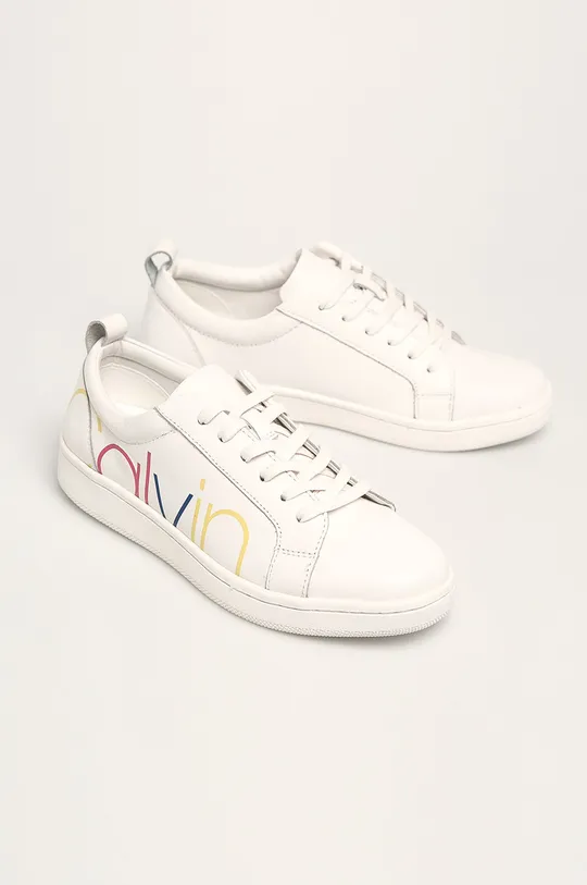 Calvin Klein - Кожаные ботинки белый