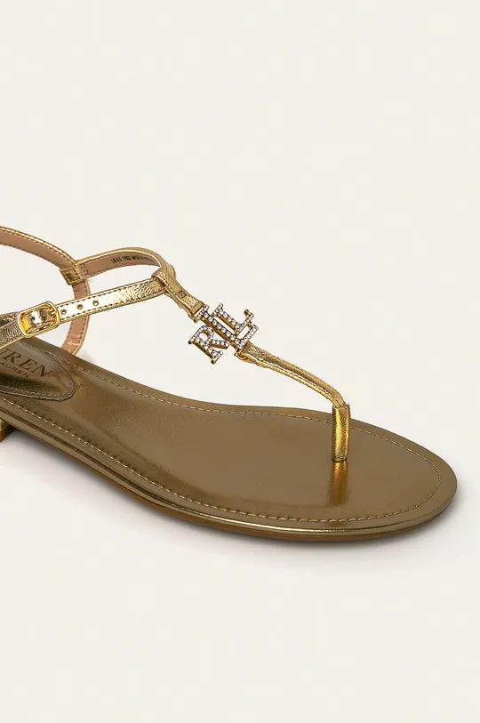 zlatá Lauren Ralph Lauren - Kožené sandále