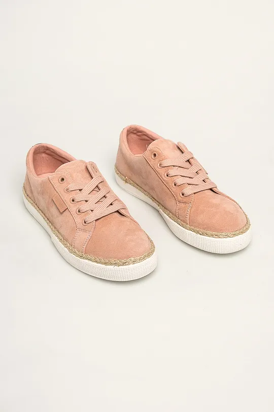 Lauren Ralph Lauren - Δερμάτινα ελαφριά παπούτσια ροζ