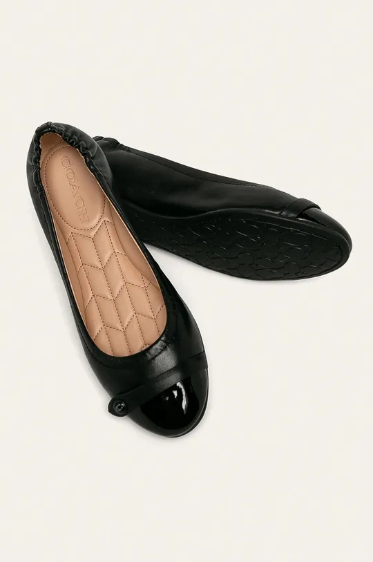 fekete Coach - Bőr balerina cipő