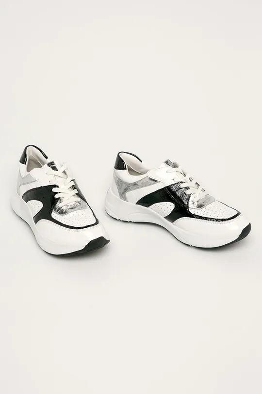 Caprice - Kožená obuv biela