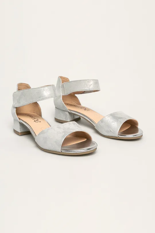 Caprice - Kožené sandále sivá