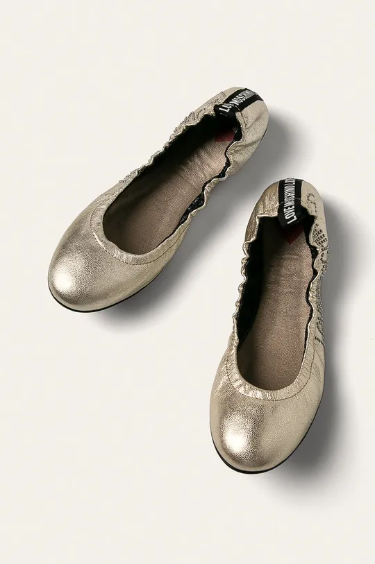 zlatá Love Moschino - Kožené balerínky Dámsky