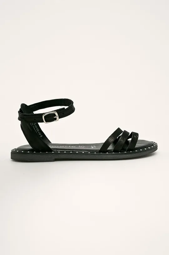 čierna Tamaris - Kožené sandále Dámsky