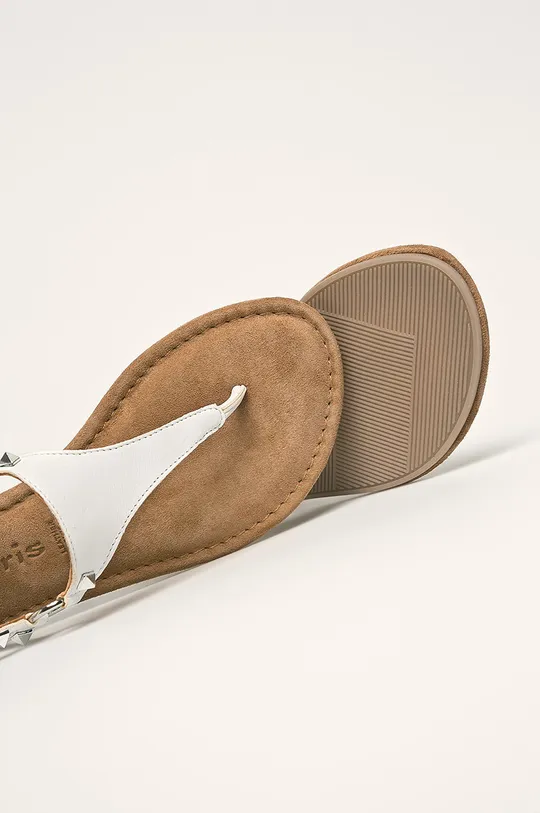 biela Tamaris - Kožené sandále