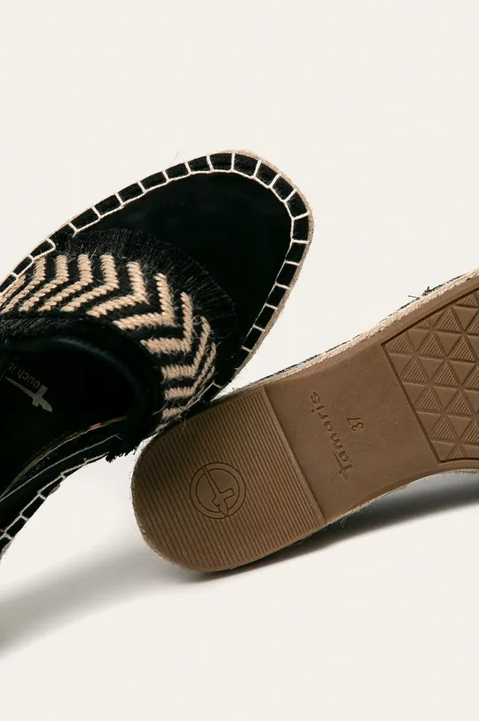 čierna Tamaris - Kožené espadrilky