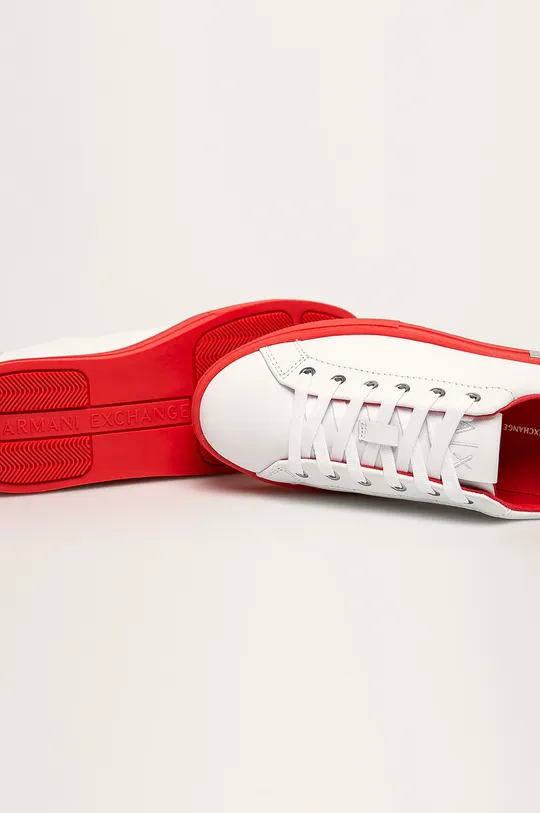 biela Armani Exchange - Kožená obuv
