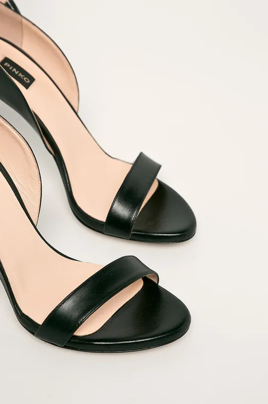 Pinko - Kožené sandále čierna