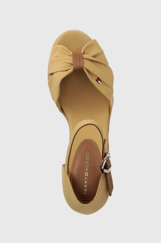 beżowy Tommy Hilfiger sandały BASIC OPENED TOE MID WEDGE