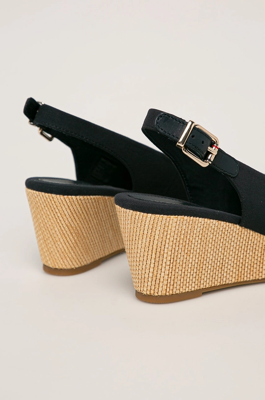 Tommy Hilfiger sandały ICONIC ELBA SLING BACK WEDGE Cholewka: Materiał tekstylny, Skóra naturalna, Wnętrze: Skóra naturalna, Materiał tekstylny, Podeszwa: Materiał syntetyczny