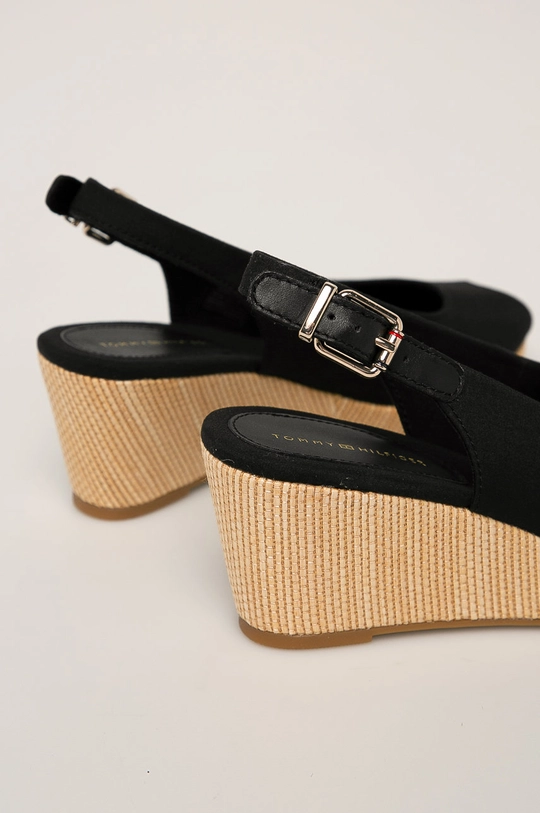 Tommy Hilfiger sandały ICONIC ELBA SLING BACK WEDGE Cholewka: Materiał tekstylny, Skóra naturalna, Wnętrze: Skóra naturalna, Materiał tekstylny, Podeszwa: Materiał syntetyczny