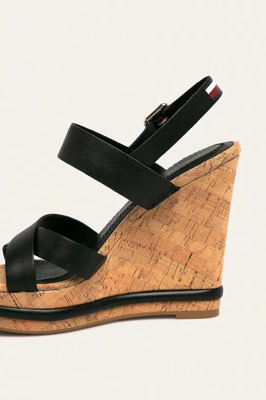 čierna Tommy Hilfiger - Kožené sandále