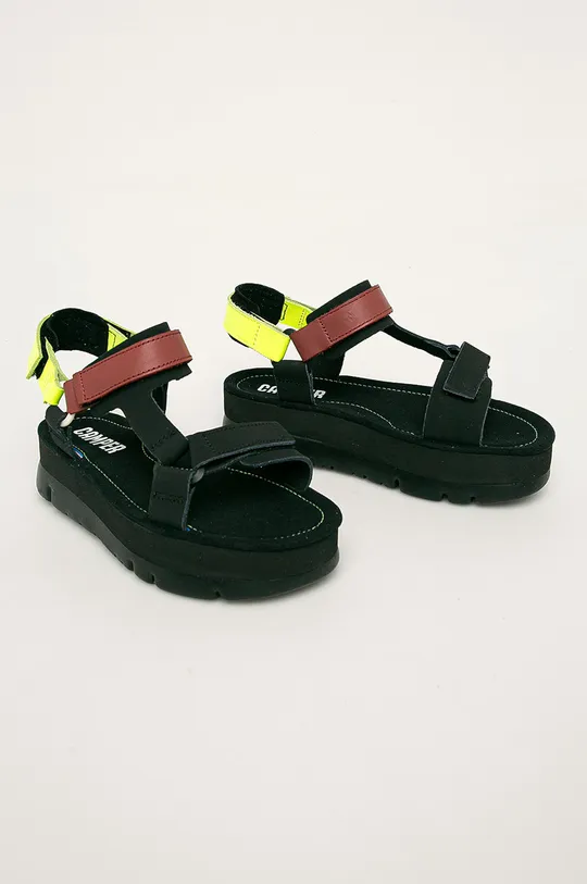 Camper - Kožené sandále Oruga Up čierna