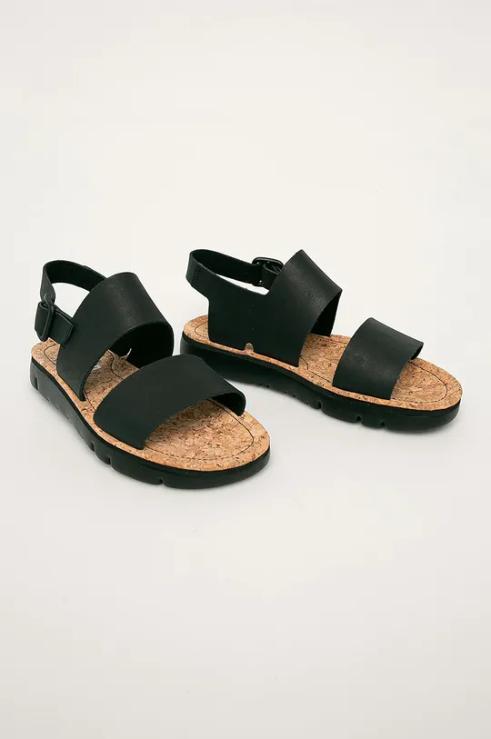Camper - Kožené sandále Oruga čierna