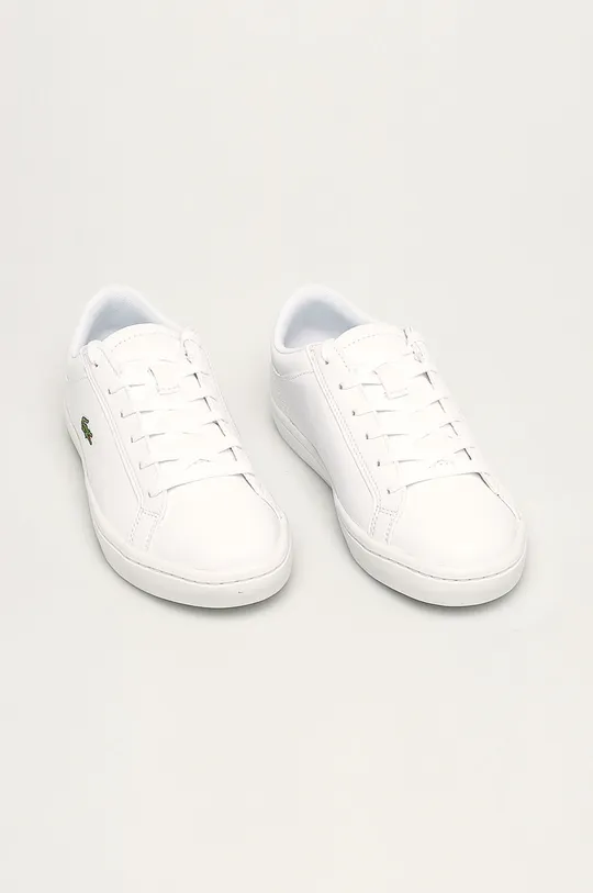 Lacoste - Kožená obuv Straight Set biela